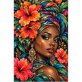 Tropical Hibiscus Queen Diamond Painting Kit — original white-background artwork