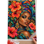 Tropical Hibiscus Queen Diamond Painting Kit — Diamond painting process