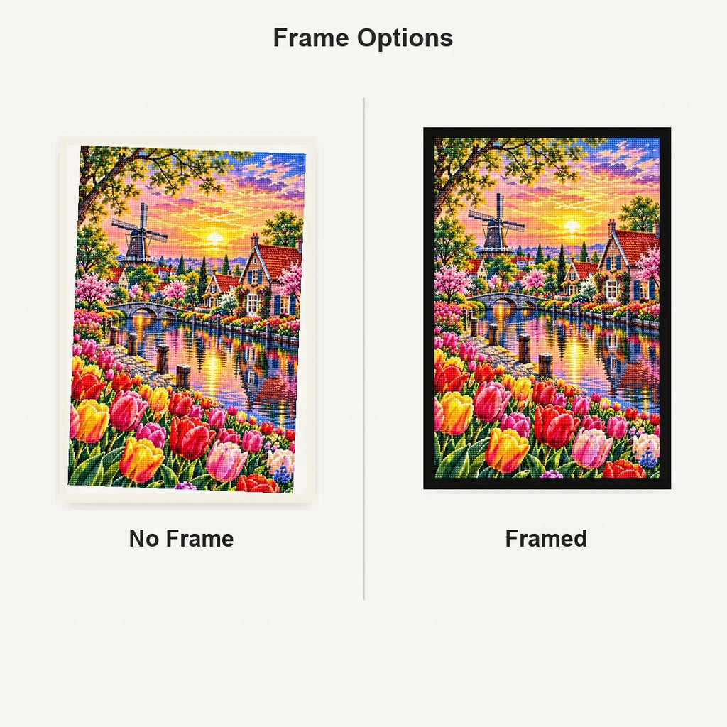 Tulip River Dutch Cottages — No Frame and Framed style comparison