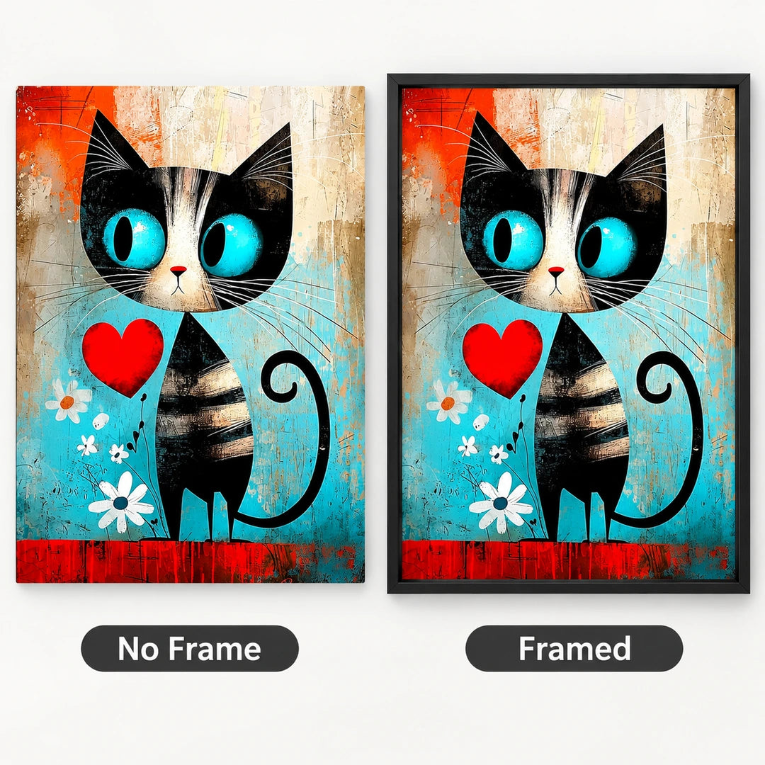 Turquoise Heart Cat Diamond Painting Kit lifestyle scene