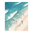 Turquoise Shoreline Aerial completed artwork on a clean white background
