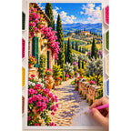Tuscany Cypress Road Spring diamond painting process