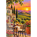 Tuscany Vineyard Terrace diamond and canvas detail