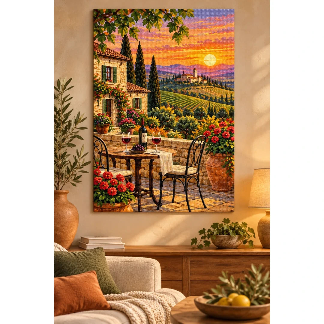 Tuscany Vineyard Terrace home decor scene