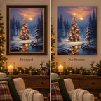 Framed and no-frame options for Twilight Christmas Woodland