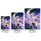 Unicorn Crescent Moon Diamond Painting Kit size guide