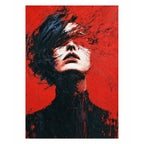 Upward-Looking Woman in Red and Black: original
