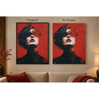 Upward-Looking Woman in Red and Black: frame comparison