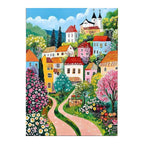floral village forked path original artwork on a white background