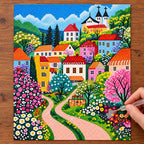 floral village forked path diamond painting process