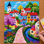 lavender canal village diamond painting process