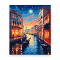 Venice Canal at Sunset paint by numbers artwork on a front-facing canvas against a white background
