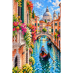 Venice Flower Canal diamond and canvas detail