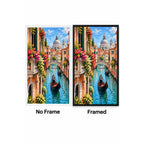 Venice Flower Canal No Frame and Framed comparison