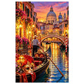 Venice Gondola Carnival Lights original artwork on white