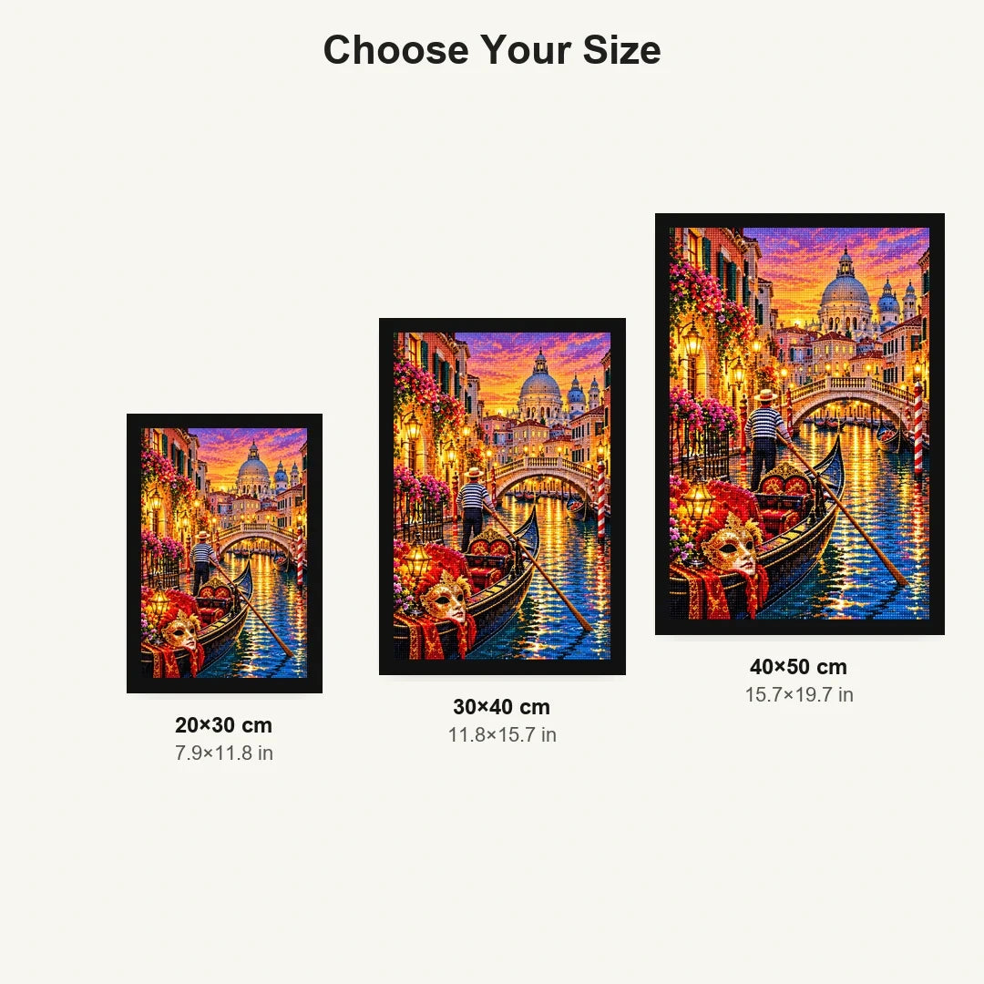 Venice Gondola Carnival Lights size comparison