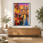 Venice Gondola Carnival Lights finished artwork in home décor