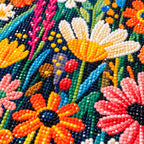 Vibrant Floral Garden Diamond Painting Kit process