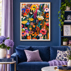 Vibrant Floral Garden Diamond Painting Kit size guide