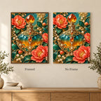 Framed and no-frame options for the Vintage Perfume and Camellias diamond painting
