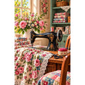 Vintage Sewing Room Roses — original artwork on a clean white background