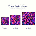 Three canvas sizes for Violet Flame Bloom