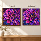 Framed and no-frame comparison for Violet Flame Bloom