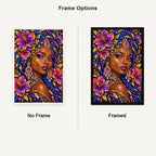 Violet Iris Queen No Frame and Framed style comparison