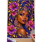 Violet Iris Queen diamond painting process with pen and tray