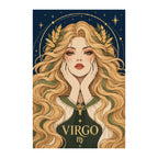 Finished white-background diamond painting of Virgo Wheatfield Maiden