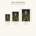 Virgo Sage Herbalist diamond painting in 20 by 30, 30 by 40, and 40 by 50 centimeter sizes