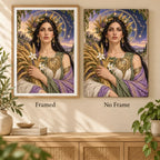 Framed and no-frame comparison for Virgo wheat maiden