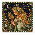 Finished virgo pearl painting design on a clean background