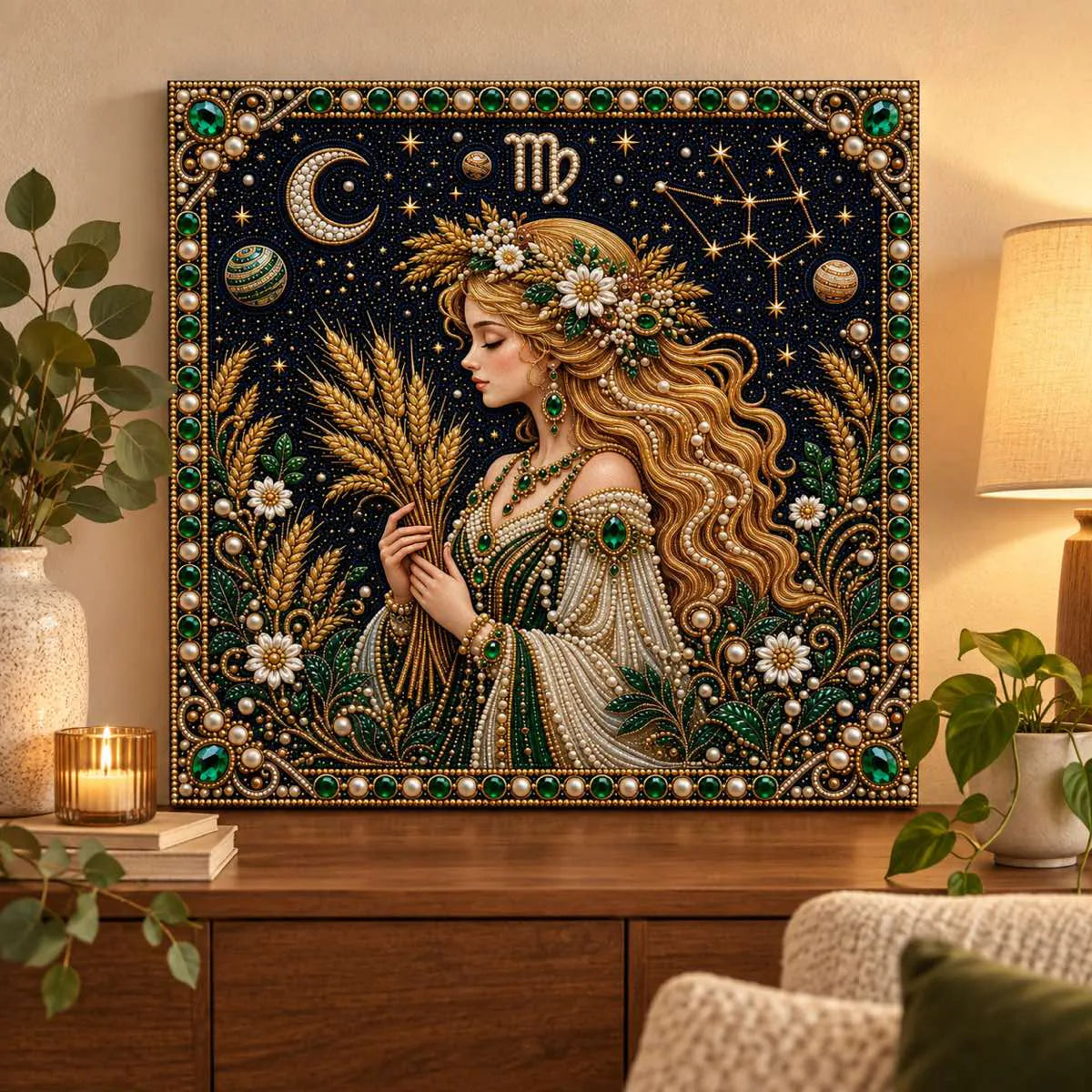 virgo pearl artwork shown as a home display example