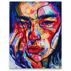 Woman Adjusting Glasses Cubist: finished image