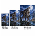 Werewolf Moonlit Mountain Diamond Painting Kit size guide