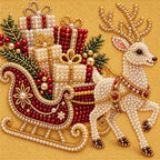 White Reindeer Gift Sleigh — detail image