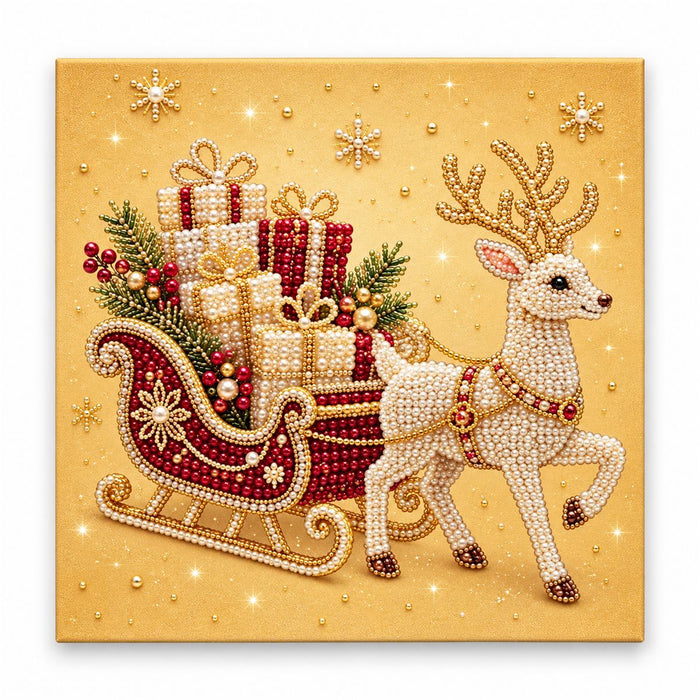White Reindeer Gift Sleigh — hero image