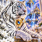 White Tiger Celestial Temple canvas and resin drill detail