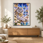 White Tiger Celestial Temple finished artwork in home décor