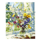 Wildflower Bouquet by a Sunlit Window completed artwork on a clean white background