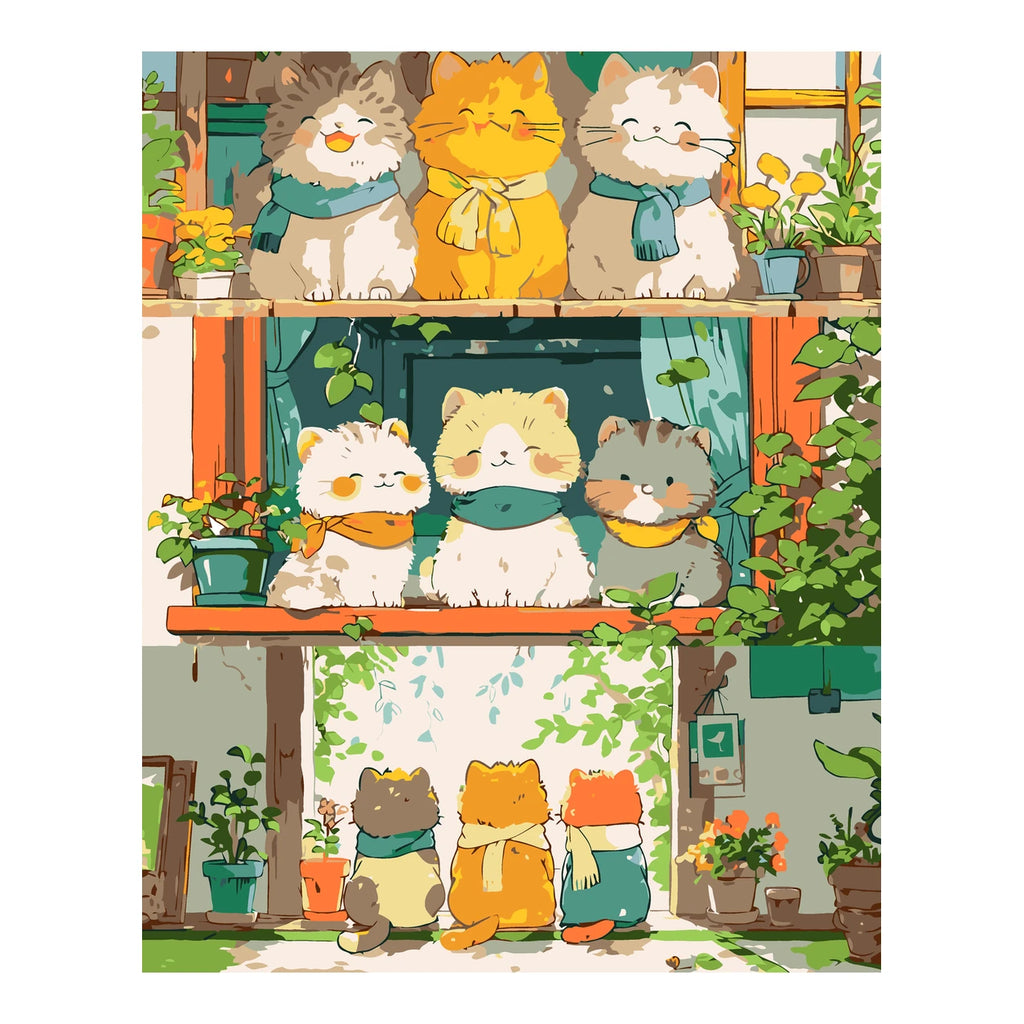 Original artwork for Window Garden Companions Diamond Painting Kit