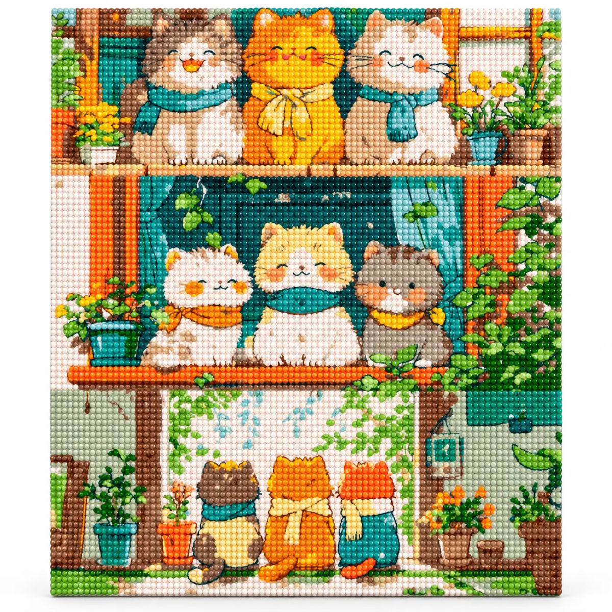 Finished diamond painting for Window Garden Companions Diamond Painting Kit