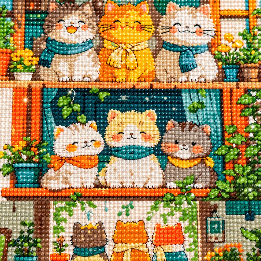 Diamond detail for Window Garden Companions Diamond Painting Kit
