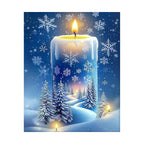 Winter Candle Snowflakes Diamond Painting Kit original artwork on white background