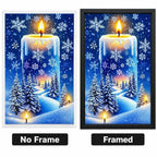 Winter Candle Snowflakes Diamond Painting Kit frame comparison