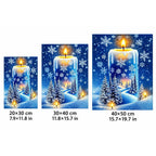 Winter Candle Snowflakes Diamond Painting Kit sizes