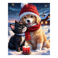 Original artwork for Winter Companions By Candlelight Diamond Painting Kit