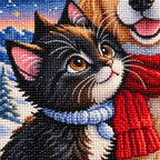 Diamond detail for Winter Companions By Candlelight Diamond Painting Kit