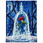 Finished diamond painting for Winter Rose Under Glass